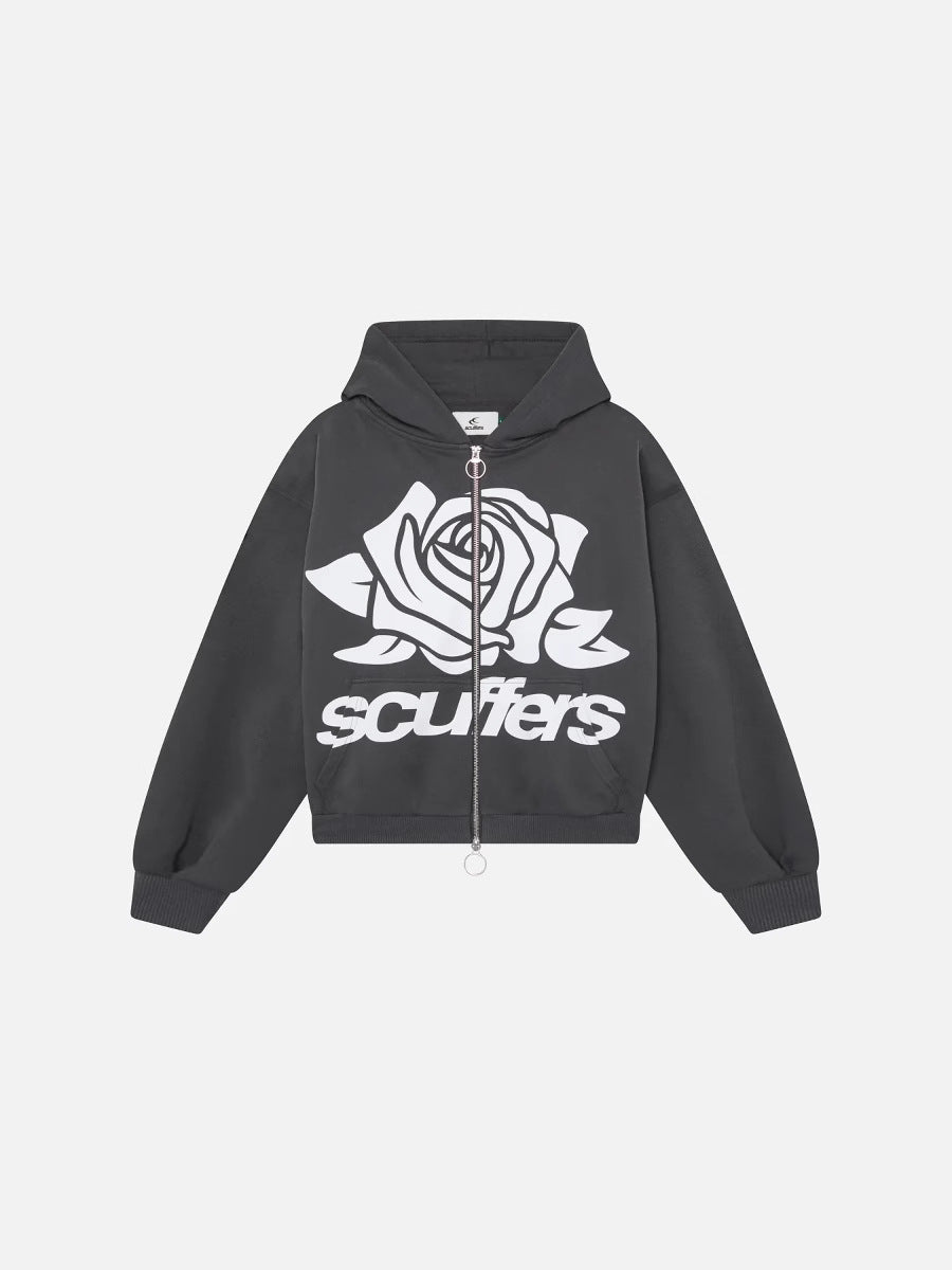 Mens Hip-hop Zipper Hoodie Sweatshirt